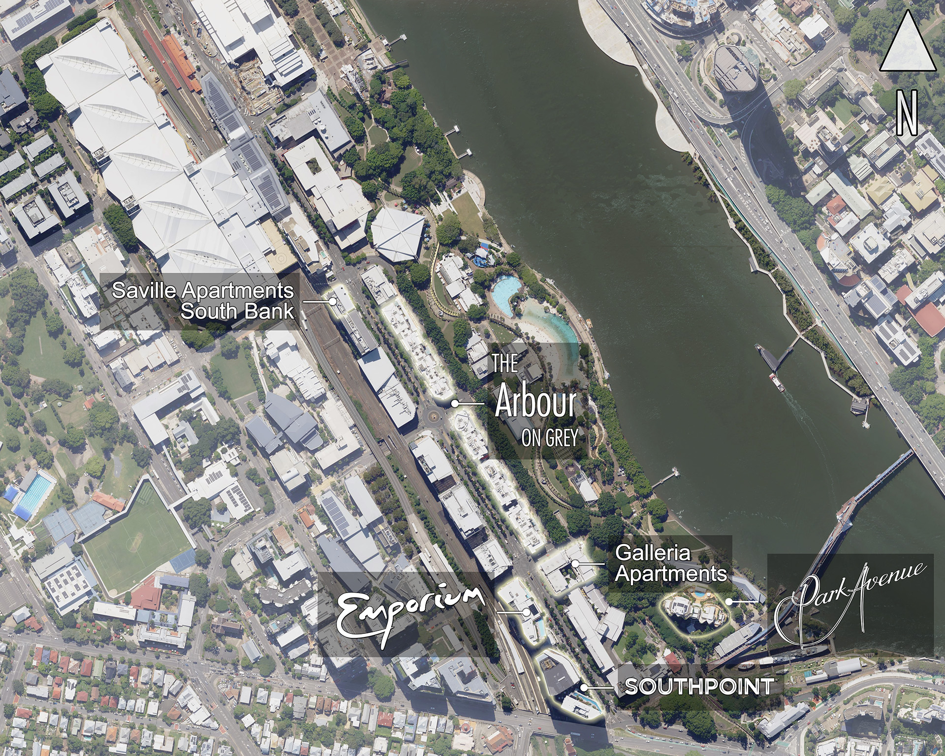 South Bank Brisbane - Building Overview Map